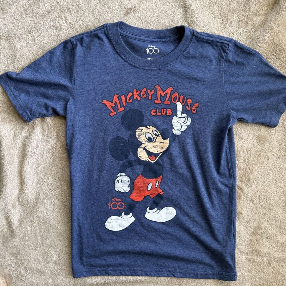 Disney Boys Mickey Mouse T-Shirt Size 12 Blue Gently Used
